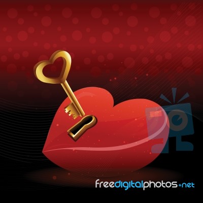 Cheerful Heart With Key Stock Image