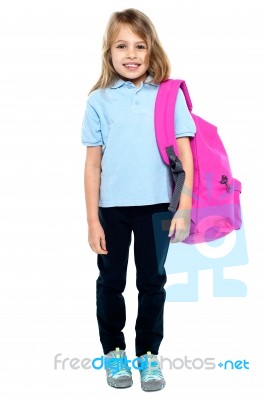 Cheerful Kid Dressed In Casuals Stock Photo