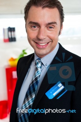 Cheerful Male Business Executive In Formals Stock Photo