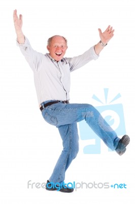 Cheerful Old Man Stock Photo