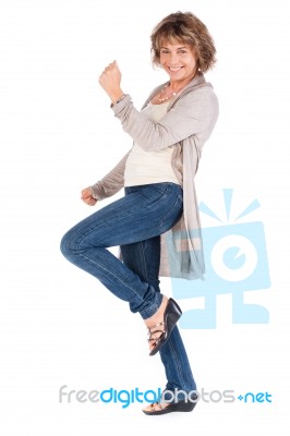 Cheerful Senior Woman Stock Photo