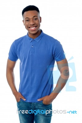 Cheerful Young African Model Stock Photo