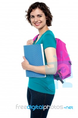 Cheerful Young College Student Stock Photo