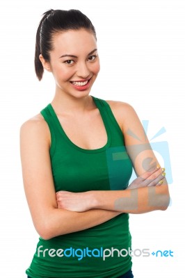 Cheerful Young Smiling Lady Stock Photo