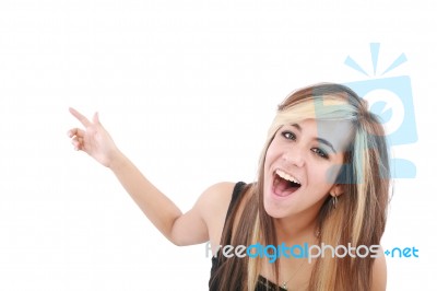 Cheerful Young Woman Stock Photo