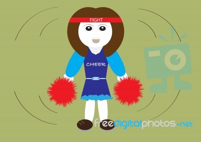 Cheerleader Cheering Stock Image