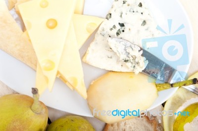 Cheese And Pears Stock Photo