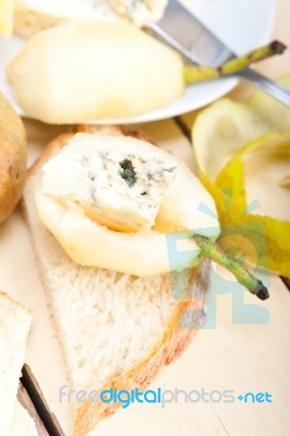 Cheese And Pears Stock Photo