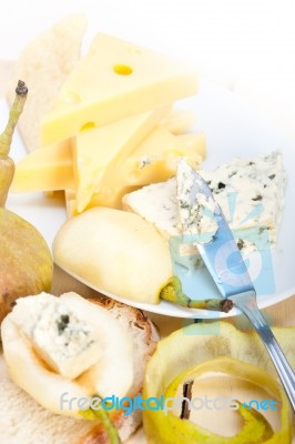 Cheese And Pears Stock Photo