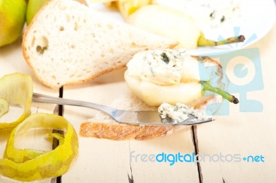 Cheese And Pears Stock Photo