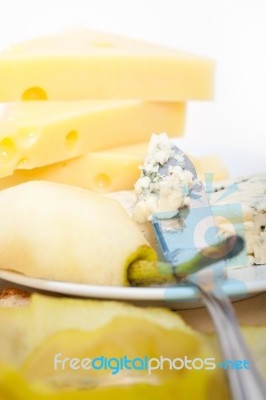 Cheese And Pears Stock Photo