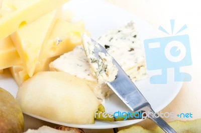 Cheese And Pears Stock Photo