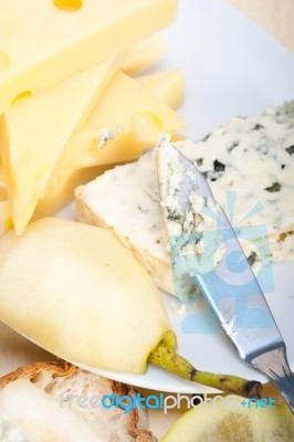 Cheese And Pears Stock Photo