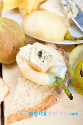 Cheese And Pears Stock Photo