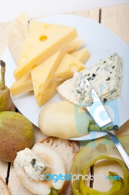 Cheese And Pears Stock Photo