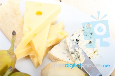 Cheese And Pears Stock Photo