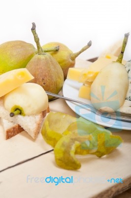 Cheese And Pears Stock Photo