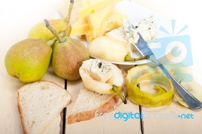 Cheese And Pears Stock Photo