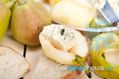 Cheese And Pears Stock Photo