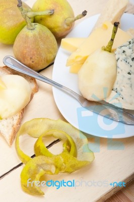 Cheese And Pears Stock Photo