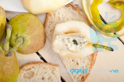 Cheese And Pears Stock Photo