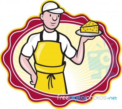 Cheesemaker Holding Plate Of Cheese Stock Image