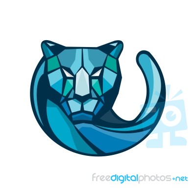 Cheetah Head Low Polygon Style Stock Image