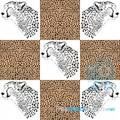 Cheetah Patterns For Textiles And Wallpaper Stock Image