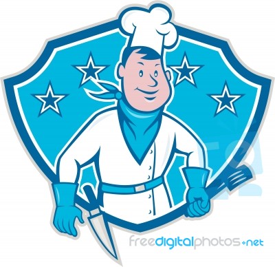 Chef Cook Star Shield Stock Image