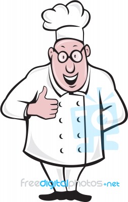 Chef Cook Thumbs Up Isolated Cartoon Stock Image