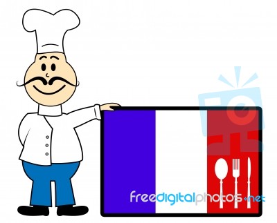 Chef France Means Cooking In Kitchen And Europe Stock Image