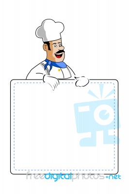 Chef Holding Cooking Card Stock Image