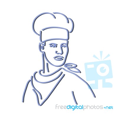 Chef Looking To Side Neon Sign Stock Image