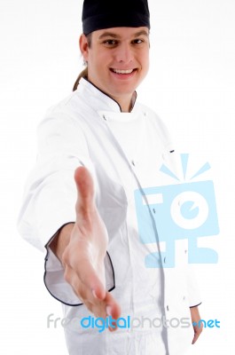 Chef Shaking Hands Stock Photo