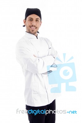 Chef Standing With Crossed Arms Stock Photo