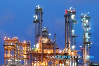 Chemical Structure In Twilight Time Stock Photo