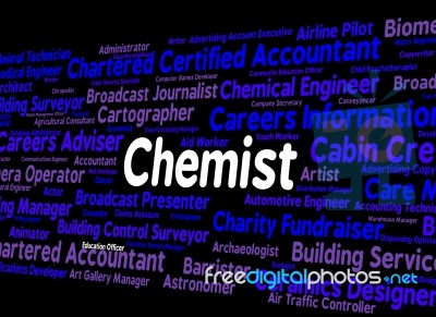 Chemist Job Indicating Lab Technician And Chemicals Stock Image