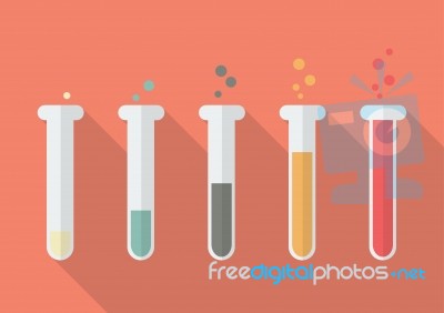 Chemistry Bulb Bar Graph Stock Image