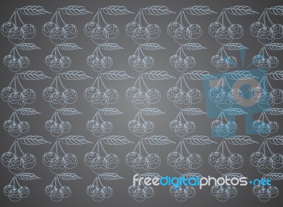 Cherry Pattern On A Gray Background Stock Image