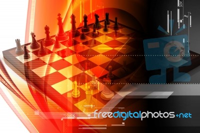 Chess On A Digital Background Stock Image