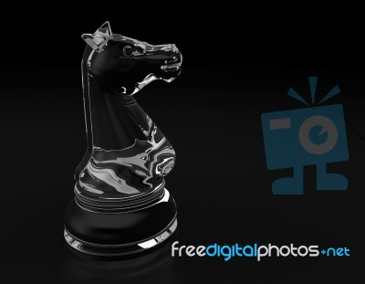 Chess Piece On Black Stock Image