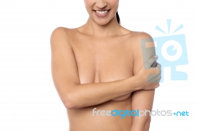 Chest Of A Young Woman Stock Photo