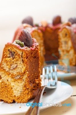 Chestnut Cake Bread Dessert Stock Photo