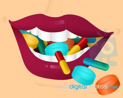 Chewing Pills Stock Image