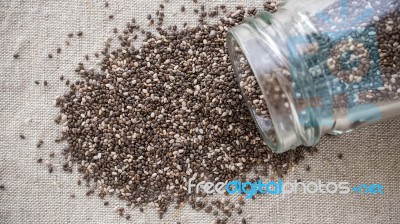 Chia Seeds Closeup Stock Photo