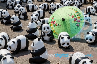 Chiang Mai, Thailand - March 19, 2016  : 1600 Pandas World Tour In Thailand By Wwf At Tha-pae Gate Stock Photo