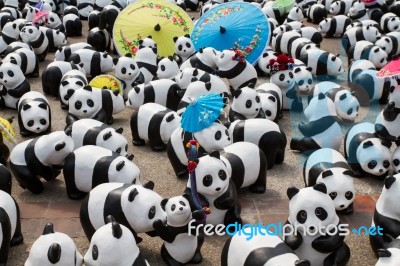 Chiang Mai, Thailand - March 19, 2016  : 1600 Pandas World Tour In Thailand By Wwf At Tha-pae Gate Stock Photo