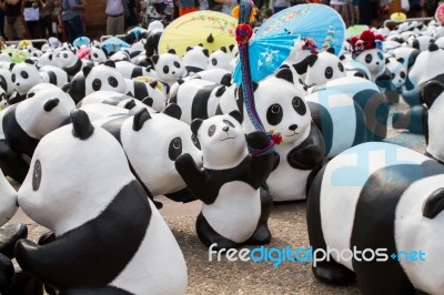 Chiang Mai, Thailand - March 19, 2016  : 1600 Pandas World Tour In Thailand By Wwf At Tha-pae Gate Stock Photo