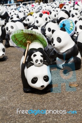 Chiang Mai, Thailand - March 19, 2016  : 1600 Pandas World Tour In Thailand By Wwf At Tha-pae Gate Stock Photo