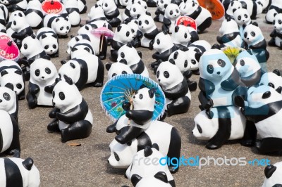 Chiang Mai, Thailand - March 19, 2016  : 1600 Pandas World Tour In Thailand By Wwf At Tha-pae Gate Stock Photo